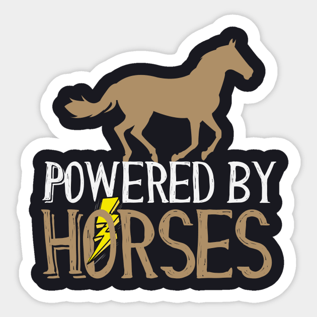 Powered by Horses Horse Rider Sticker by Foxxy Merch